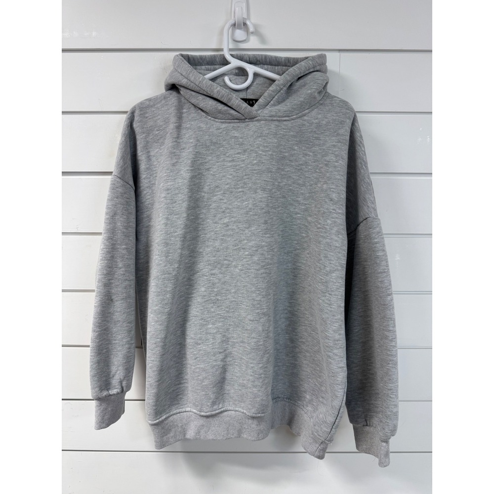 EFAN Womens Oversized Hoodie Heather Gray Fleece Pullover Sweatshirt Rayon Blend
